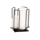 Cal-Mil Medium Iron Black 4-Section Revolving Ramekin and Lid Organizer, 6.25 x 6.25 x 9.25 inch