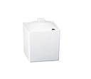 Cal Mil White Melamine Square Jar with Notched Lid, 4 x 4 x 4 inch -- 3 per case.