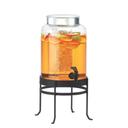 Cal-Mil Soho Black Base Round Glass Beverage Dispenser with Ice Chamber, 10 x 12 x 20.5 inch