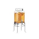 Cal-Mil Soho Silver Base Round Glass Beverage Dispenser with Ice Chamber, 10 x 12 x 20.5 inch