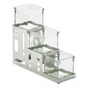 Cal-Mil Squared Stainless Steel Three Jar Display, 4 x 12 x 7 1/4 inch