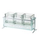 Cal-Mil Iron Platinum High Rise Iced Glass Jar Display, 13.5 x 5.5 x 7 inch
