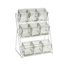 Cal-Mil Silver Iron 9 Glass Jar Display, 13 x 9.5 x 17.5 inch