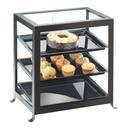Cal-Mil Soho Three Tier Black Display Case with Rear Door, 21 1/4 x 15 3/4 x 20 3/4 inch