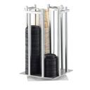 Cal-Mil Silver One by One Revolving Cup and Lid Organizer, 10 x 10 x 15.75 inch