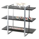 Cal-Mil Midnight Bamboo 3 Shelf Silver Frame Metal Riser, 28 x 12 x 24 inch