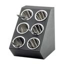 Cal-Mil Classic Black 6-Cylinder Vertical Flatware / Condiment Display, 11.5 x 15.75 x 15.75 inch