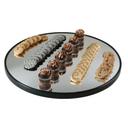 Cal-Mil Round Mirror Tray with Raised Black Rim, 24 inch Dia x 1 inch