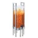 Cal-Mil Silver One By One Acrylic Infusion Chamber Beverage Dispenser with Handle, 9 x 9 x 28.5 inch