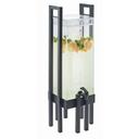 Cal-Mil Black One By One Acrylic Ice Chamber Beverage Dispenser with Handle, 9 x 9 x 28.5 inch