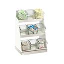 Cal-Mil Luxe Condiment Display with Glass Jars and Stainless Steel Base, 12.25 x 9 x 15.5 inch