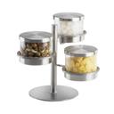 Cal-Mil Stainless Steel 3 Tier Mixology Display with 16 Ounce Jars and Solid Stainless Steel Lid, 14 x 11 x 11.25 inch