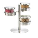 Cal-Mil Stainless Steel 3 Tier Mixology Display with 16 Ounce Jars and Solid Stainless Steel Lid, 14 x 11 x 11.25 inch