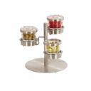 Cal-Mil Stainless Steel 3 Tier Mixology Display with 16 Ounce Jars and Hinged Stainless Steel Lid, 14 x 11 x 11.25 inch