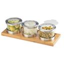 Cal-Mil Bamboo Chilled Hinged Stailness Steel Lid Jar Display, 16 x 6 x 4 inch