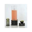 Cal-Mil Midnight Bamboo 3 Gallon Acrylic Crate Beverage Dispenser with Ice Chamber, 8 x 8 x 25.5 inch