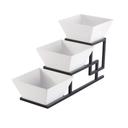 Cal-Mil Union 3 Step Square Melamine Bowl Display, 6.5 x 19 x 12 inch