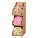 Cal-Mil Bamboo 3 Tier 3 Bin Condiment Display with Clear Bin Face, 7 x 5 x 16 inch