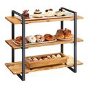 Cal-Mil Midnight Bamboo 3 Shelf Black Frame Metal Riser, 28 x 12 x 24 inch