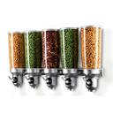 Cal-Mil Platinum Wall Mount Free Flow 5 Liter Five Cylinder Cereal Dispenser, 31 x 6.75 x 19.75 inch