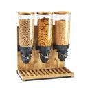 Cal-Mil Madera 5 Liter Triple Canister Free Flow Cereal Dispenser, 19.25 x 9.75 x 26.5 inch