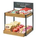 Cal-Mil Two Tier Merchandiser with Chalkboard Sign, 15 x 14 x 19 inch