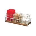 Cal-Mil Mid Century Three Jar Organizer with Chrome Frame, 13.5 x 4.5 x 4.75 inch