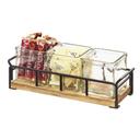 Cal-Mil Madera Reclaimed Wood Three Jar Organizer, 13.5 x 4.5 x 4.75 inch