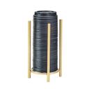 Cal-Mil Mid-Century Brass Single Countertop Cup and Lid Organizer, 5 inch Dia x 8.5 inch