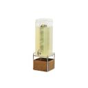 Cal-Mil Mid-Century 3 Gallon Square Beverage Dispenser with Walnut and Chrome Base and Infusion Chamber, 8.25 x 10 x 24 inch