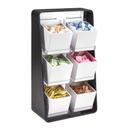 Cal-Mil Black Condiment Holder with Six Removable Plastic Compartments, 13.25 x 7 x 23.25 inch