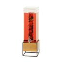 Cal-Mil Madera 3 Gallon Wood and Metal Base Square Beverage Dispenser with Infusion Chamber, 8 x 8 x 25.5 inch