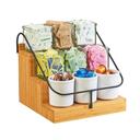 Cal-Mil 3 Step Bamboo Condiment Station with Nine Crocks, 14.375 x 13 x 12.25 inch