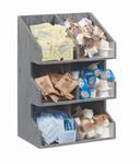 Cal Mil Ashwood 3 Tier 6 Bin Condiment Display with Clear Bin Face, 10.5 inch Width x 6.5 inch Depth x 15.5 inch Height