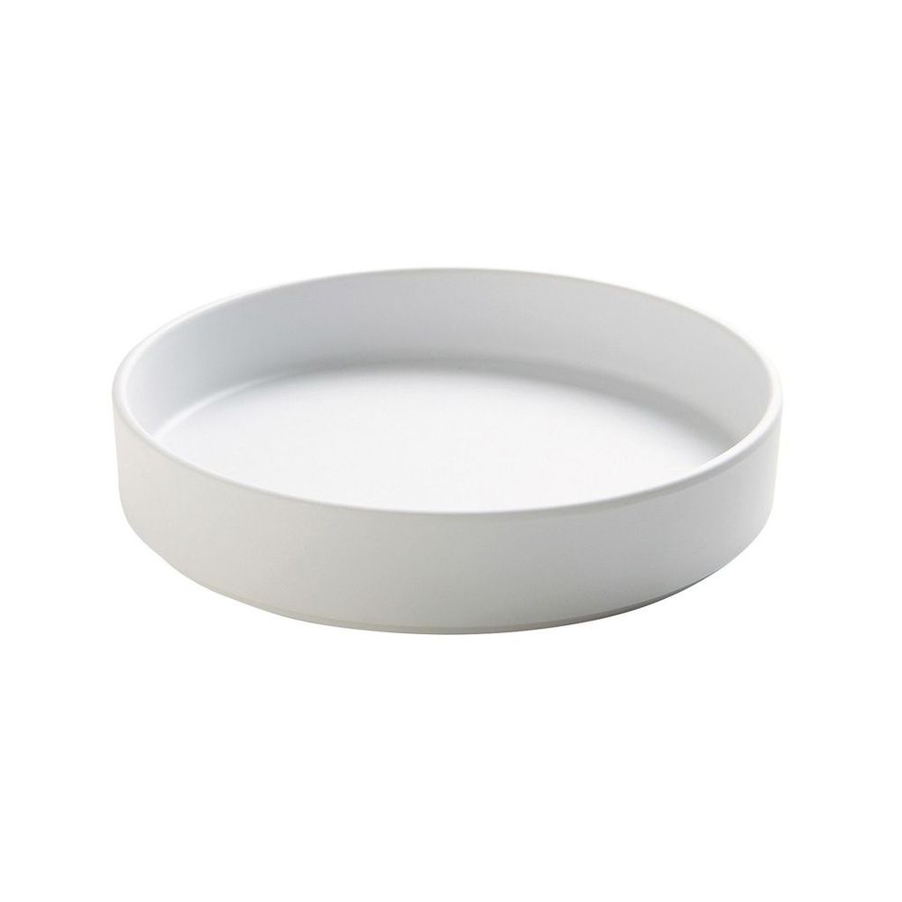 Cal-Mil Hudson White Raised Rim Melamine Plate, 8.2 inch Dia. x 1.5 inch Height