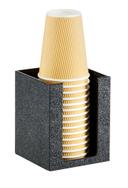 Cal Mil Classic Black Plastic Single Countertop Cup and Lid Organizer, 4.75 inch Width x 4.75 inch Depth x 6.25 inch Height