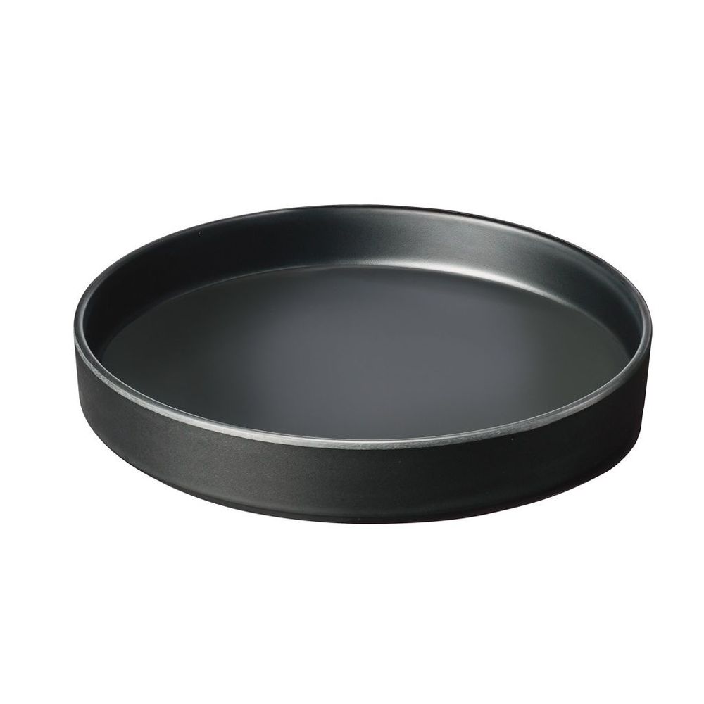 Cal-Mil Hudson Black Raised Rim Melamine Plate, 10 inch Dia. x 1.5 inch Height
