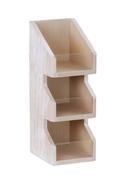 Cal Mil Newport 3 Tier White Washed Pine Wood Condiment Organizer, 6 inch Width x 7 inch Depth x 16 inch Height
