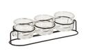 Cal Mil Madison Black Condiment Display with 3 Jar, 19 inch Width x 5.5 inch Depth x 5.25 inch Height