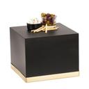 Cal-Mil Monaco Square Black/Gold Metal Display Riser, 14 inch Width x 14 inch Depth x 11 inch Height