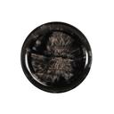 Cal-Mil Reactive Black and Ivory Melamine Plate, 10.75 inch Dia. x 0.75 inch Height