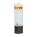 Cal-Mil Empire 3 Gallon Black Round Beverage Dispenser with Ice Chamber, 10.5 inch Dia x 24 inch