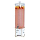 Cal-Mil Empire 3 Gallon White Round Beverage Dispenser with Ice Chamber, 10.5 inch Dia x 24 inch