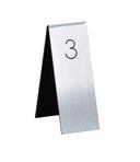 Cal Mil Single Silver with Black Engraved Number Tent, 1.75 inch Width x 5 inch Height