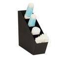 Cal-Mil Black 3 Section Lid/Stir Stick/Straw Dispenser, 5.5 inch Width x 19 inch Depth x 17 inch Height