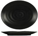 Cal Mil Hand Thrown Black Oval Melamine Platter, 11 inch Width x 1 inch Height