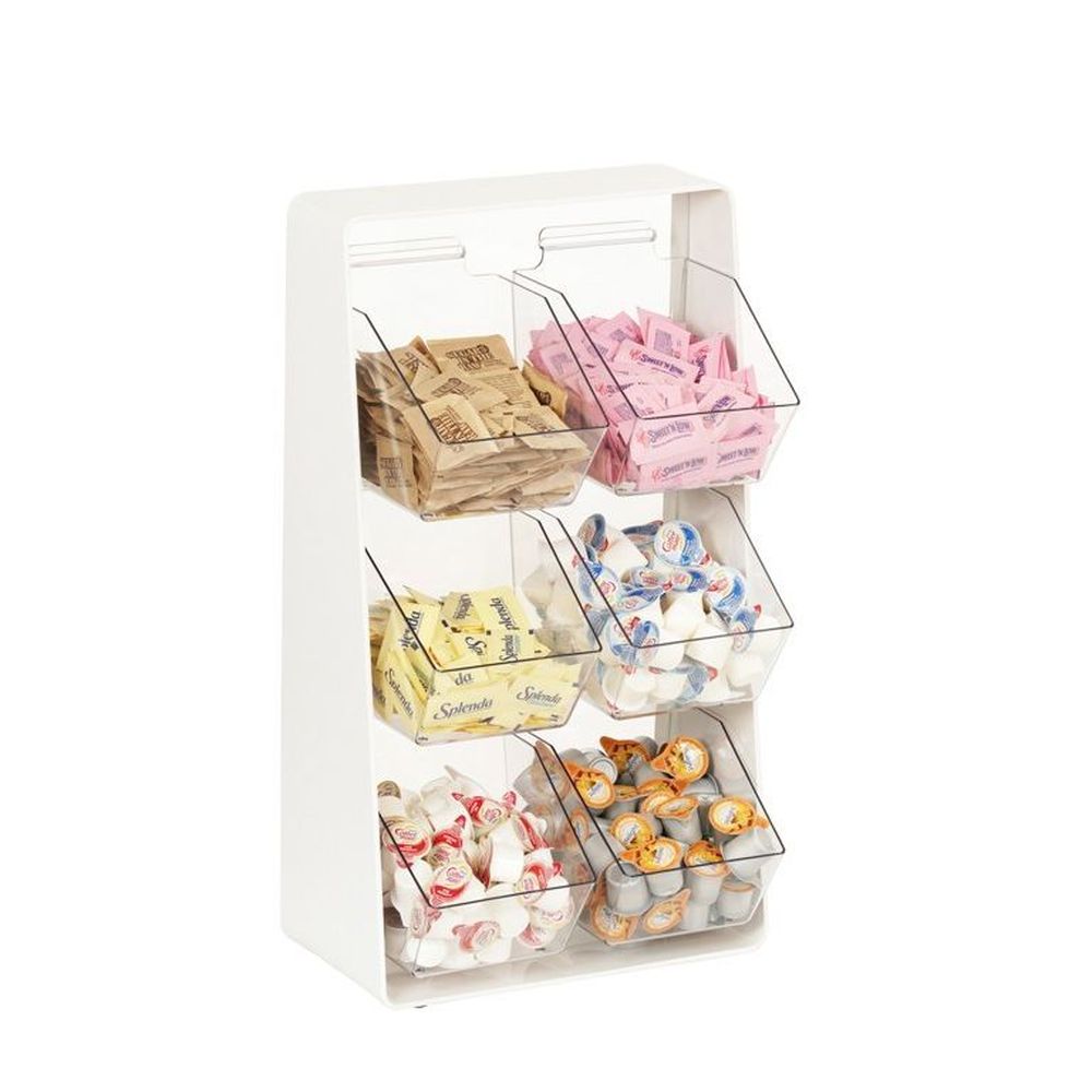 Cal-Mil White Condiment Holder with Six Removable Plastic Compartments, 13.25 x 7 x 23.25 inch