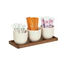 Cal-Mil Sydney Walnut Base Round White Jar Display, 5 inch Length x 12.75 inch Width x 4.5 inch Height