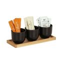 Cal-Mil Sydney Oak Base Round Black Jar Display, 5 inch Length x 12.75 inch Width x 4.5 inch Height