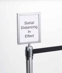 American Metalcraft Satin Finish Vertical Retractable Barrier System Sign, 8 1/2 x 11 inch